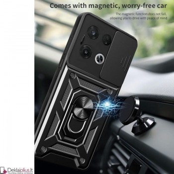 5in1 smūgiams atsparus dėklas su žiedu ir kameros apsauga (Xiaomi Poco X6 Pro 5G)